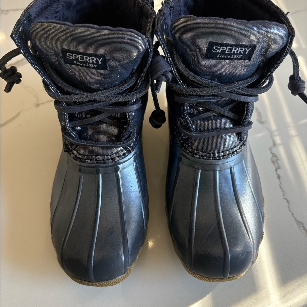 Sperry Kids Metallic Blue Duck Boots